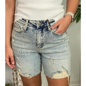 Judy Blue HW Mineral Wash Destroy Boyfriend Shorts